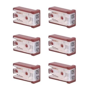 Imagem de Wogomz 6 peças 50A 32V Mini Kit de fusíveis de cartucho automotivo com fenda MCASE, 15 Amp Micro cartucho fusíveis, mini caixa em forma de caixa de baixo perfil ranhurado fusíveis de carro
