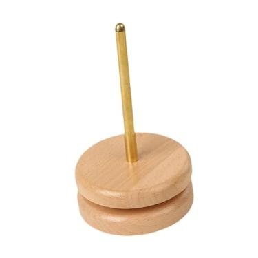 Imagem de Esquirla Suporte para novelos de lã, suporte de madeira clássico para presente, enrolador para artesanato, costura, tricô, lã, cordão, acessório para casa, Pequeno