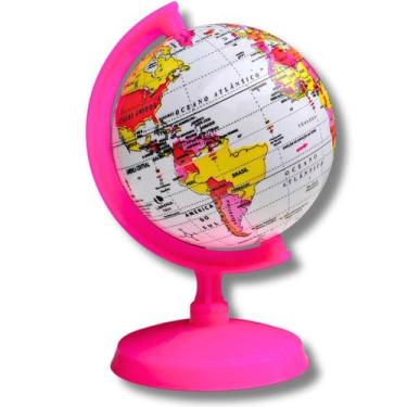 Imagem de Globo Terrestre Político Decorativo Baby 10cm Diâmetro Rosa - LIBRERIA