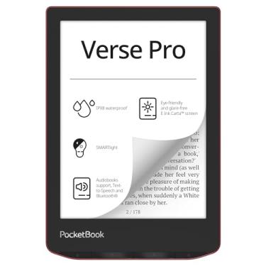 Imagem de PocketBook - Verse Pro - Leitor de E-Book - Tinta eletrônica - 6 polegadas - 16 GB - Vermelho