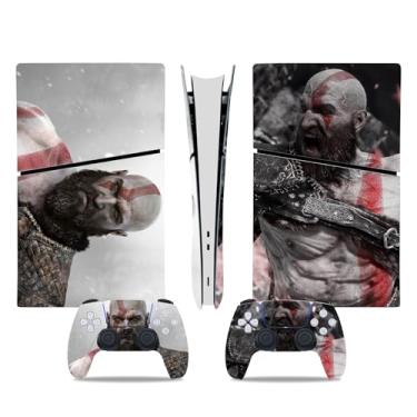 Imagem de MaD Vision Kit de película extradurável para PlayStation 5 (PS5) Digital Slim | Conjunto de decalque de vinil fosco para console + 2 controles - para God of War|Design GOW