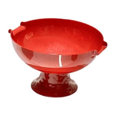 Imagem de predolo Bandeja de armazenamento para fruteira de pedestal, decoração moderna, suporte para vegetais, tigela de servir frutas com pé alto para escritório, Vermelho