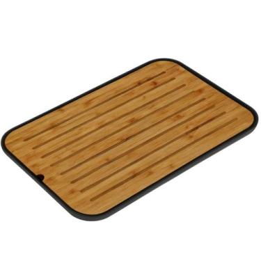 Imagem de Tábua Migalheira de Bambu 33x23cm Corte Porta Pães Bolos Preto Ou Lume