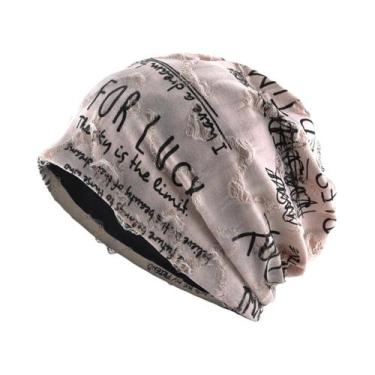 Imagem de Gorros Unissex Vintage Com Estampa De Letras Desgastadas, Forrados Com