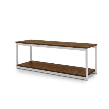 Imagem de Rack Munique Estilo Industrial Klm Móveis Amadeirado Com Branco