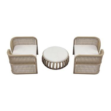 Imagem de KiBcsLic Conjunto de mesa e cadeiras para casa de bonecas, acessórios de decoração para casa de bonecas, enfeites rústicos fofos, móveis para de bonecas para