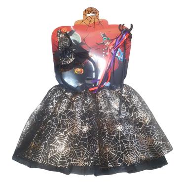 Imagem de Kit Fantasia de Bruxa Bruxinha Infantil - 3 Pçs