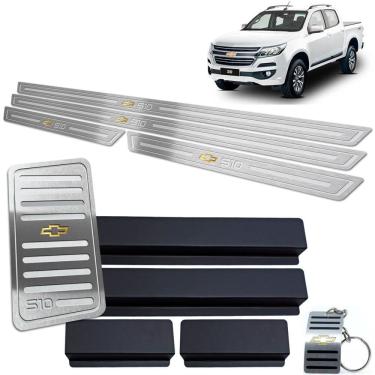 Imagem de Descanso De Pé + Soleira S10 2017 A 2020 Prata Baixo Relevo