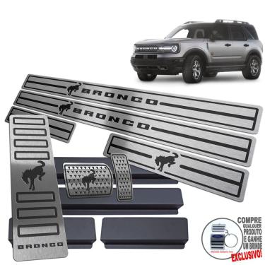Imagem de Pedaleira + Soleira + Descanso Preto Ford Bronco Sport