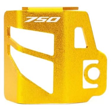 Imagem de Tampa de enchimento de óleo da tampa do reservatório de freio dianteiro traseiro da motocicleta compatível com Z750 Z 750 Z750S 2005 2006 2007 2008 2009 2010 2011 2012 (1 protetor dourado)