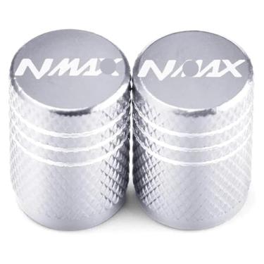 Imagem de Tampas de haste de válvula de pneu de roda de alumínio CNC Capas herméticas acessórios de motocicleta compatíveis com Y&AMAHA NMAX 155 125 NMAX155 NMAX125 NMAX150 (prata 1 par)