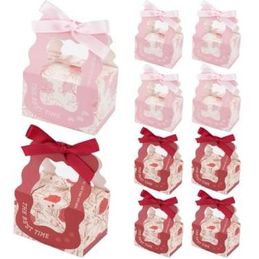 Imagem de Zoyiancy 30 caixas de lembrancinhas de festa, caixas de presente florais com alças de fitas, recipientes de doces de papel para festa de aniversário, chá de bebê, casamento