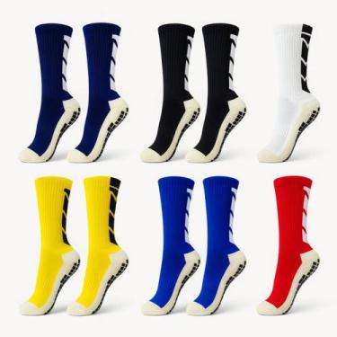 Imagem de Meia Esportiva De Futebol Antiderrapante Treino Meias - Pari, Azul esc