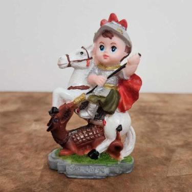 Imagem de Imagem Infantil de São Jorge em Resina - 8 cm - Lojinha Uai