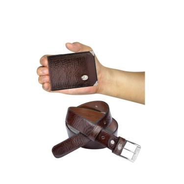 Imagem de Kit Carteira Media Mitty Couro + Cinto Mitty M1 S4 Cafe