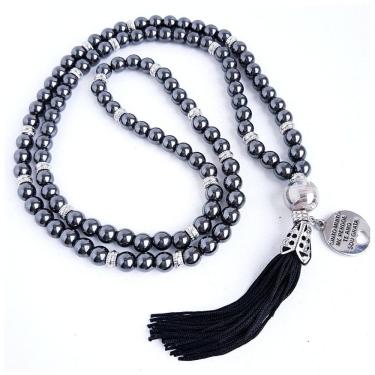 Imagem de Japamala 108 contas em hematita natural pingente hoponopono