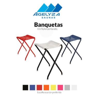 Imagem de Banqueta para sauna fixa de metal com assento em nylon - no-brand, Ama