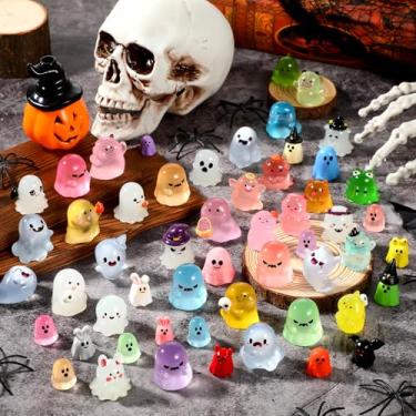 Imagem de Kathfly 54 peças mini figuras de resina de Halloween, miniaturas luminosas a granel, lembrancinhas de festa de fantasma para decorações de Halloween, lembrancinhas de festa, enchimentos de sacos
