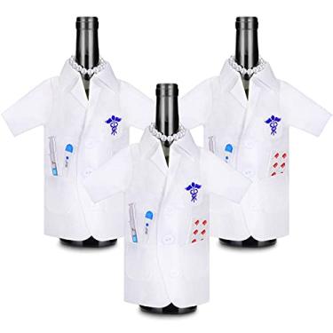 Imagem de Geiserailie 3 peças de casaco branco, presentes de cerimônia, garrafa de vinho, camisa, feltro, para formatura, optometria, festa, enfermeira, presente (feminino)