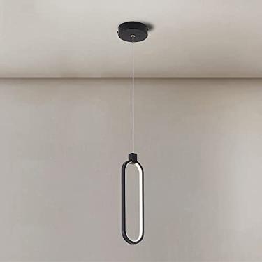 Imagem de Luminária pendente de metal vintage LED regulável lustre suspenso para casa quarto cabeceira luz suspensa minimalista corredor decoração luminária H14,18 pol.