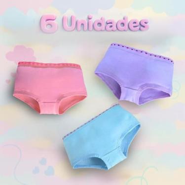 Imagem de Calcinha Infantil Boxer Kit 6 Und - Upy Store, 12, Sortido