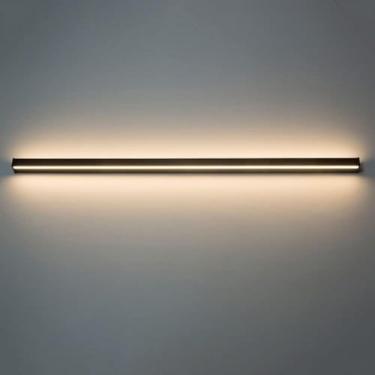 Imagem de Luminárias de parede Luminárias de parede Linear Preto Metal Luminárias de parede Tiras Luminárias de cabeceira para sala de estar Luminária de parede Luminária de cabeceira Decoração Preto