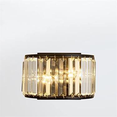 Imagem de Luminária de parede, lustre, lustre moderno de cristal LED, luminária pendente de luxo compatível com sala de estar, sala de jantar, cozinha, hotel, villa (cor: redondo 50 cm, tamanho: frio)
