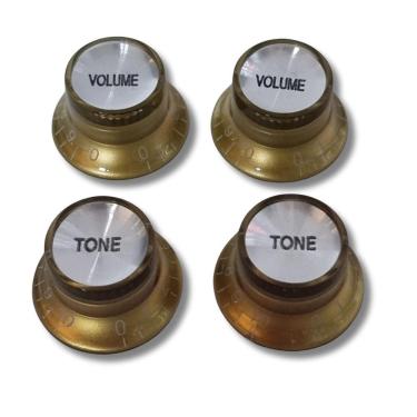 Imagem de Kit 4 Knob Guitarra Sg Les Paul 2 Tone 2 Volume Dourado 1505