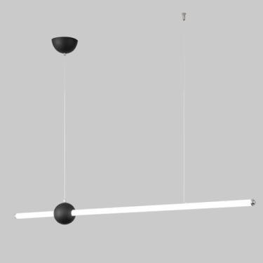 Imagem de Lustre LED minimalista, barra de luz pendente linear, tubo branco, luminária de teto suspensa, lustre nórdico de tira longa, luminária de ilha de cozinha, luminárias de mesa de jantar, luzes