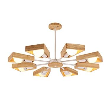 Imagem de Luminária pendente moderna LED, lustre moderno preto e branco, iluminação de árvore, 3/5/6/8 luzes, moinho de vento LED, luz pendente nórdica de madeira compatível com sala de estar, quarto