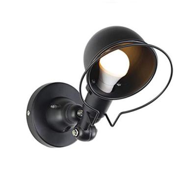 Imagem de Luminária de parede ajustável de metal para cama interna, abajur ajustável para leitura, luminária interna para quarto, sala de estar, corredor, preta