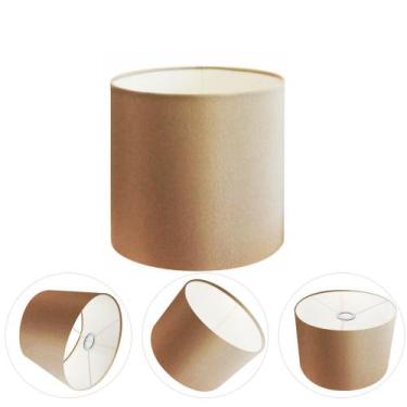 Imagem de Cúpula Abajur Cilíndrica Cp-8008 Ø20x25cm Palha - Vivare