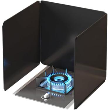 Imagem de Protetor de respingos dobrável de aço carbono para frigideira - 30/35/40/45/50 cm protetor de respingos de óleo para fogão e churrasco (35 x 40 x 40 cm)