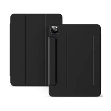 Imagem de Capa Magnética Destacável para iPad Pro 13 M4 (2024) – Frente e Traseira Removíveis, Slim, Sem Bordas, Smart Cover com Auto Sleep/Wake, Suporte Apple Pencil (Cinza) (Preto)
