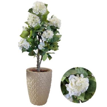 Imagem de Planta Artificial Hortência Folhagem Com Vaso Completo Decor - Flor Im