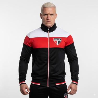 Imagem de Agasalho Jaqueta Calça Masculino São Paulo Trilobal SPFC Tricolor - SP