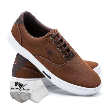 Imagem de Kit Sapatênis Casual Amarração com Meia Masculino Confort - Polo Joy, 