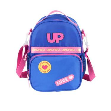 Imagem de Lancheira Bolsa Térmica Juvenil Up4You 2 Divisórias Moderna, Azul