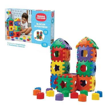 Imagem de Brinquedo Educativo Blocos Divertidos 52 Peças - GGB