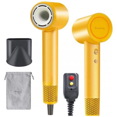 Imagem de Secador de Cabelo Rápido com Íons para Mulheres Rizzdeek, Motor sem Escova, Secagem Rápida, Baixo Ruído, Amarelo