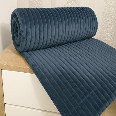 Imagem de Cobertor Manta Relevância King Ultrasoft Dupla Face Marinho 100% Poliéster