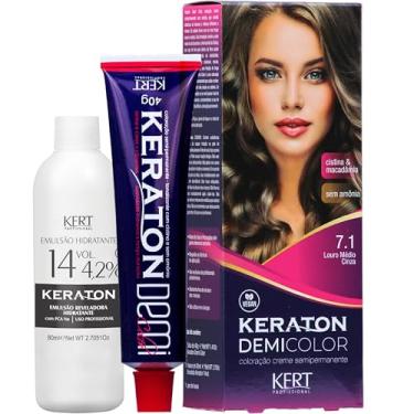 Imagem de Keraton, Coloração, Demi Color, 40 g + 80ml, Nº 7.1 Louro Médio Cinza
