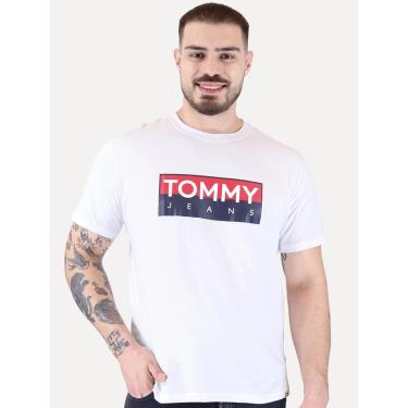 Imagem de Camiseta Tommy Jeans Masculina Regular Entire Logo Branca-Masculino