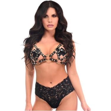 Imagem de Daisy corsets Sutiã feminino preto/dourado com tiras, Preto/dourado, Plus Size