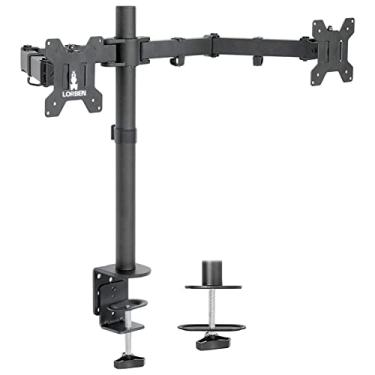 Imagem de Suporte De Mesa Duplo Articulado para 2 TV Monitores De 13 A 27 Polegadas Ajuste Articulação e Altura Lorben
