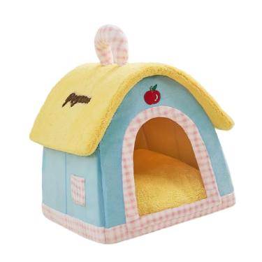Imagem de MotiveTech Casa para gatos, casinha para cachorros pequenos, canil compacto, almofada espessada, quente, confortável, caverna para gatinhos, cama para