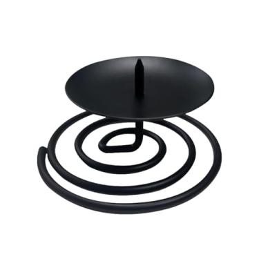 Imagem de Baoblaze Suporte de vela Suporte de vela Estável Peça central Elegante Decorativo Candelabro Castiçal para decoração Celebração Bar, Preto