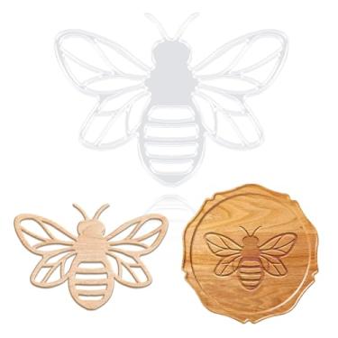 Imagem de INFUNLY Modelo de fresadora de acrílico Honey Bee, 20 x 20 cm, molde transparente para entalhar insetos, para marcenaria, estêncil, traçado, ferramenta de guia para artesanato DIY
