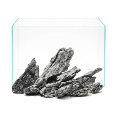 Imagem de Kecilke Pedra de dragão natural para aquário, 9 kg, 7 a 25 cm, decoração de rocha de ardósia para tanques de camarão de água doce (9 kg, pedra Seiryu)