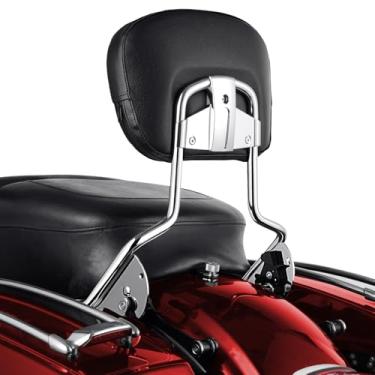 Imagem de Benlari Encosto do passageiro Sissy Bar, destacável de liberação rápida Sissy Bar Encosto apto para Harley Davidson Street GlideElectra Glide Road Glide Road King 2009-2024, cromado (cromado)